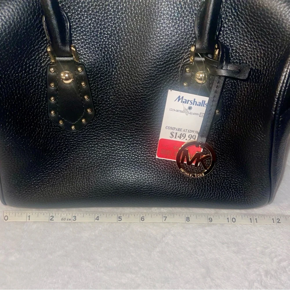 NWT Michael Kors Black Pebbled Leather Satchel - Picture 7 of 9